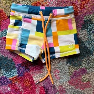 Swimzip Multicolor Check Swim Trunks with Drawstring